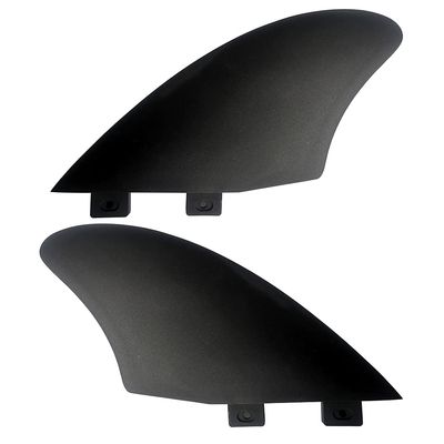 UP100 Surfboard Twin Keel Fins (2 Fins) Black - Nylon and Fiberglass for Twin Tab FCS/FCS II Surf Boards (for FCS)