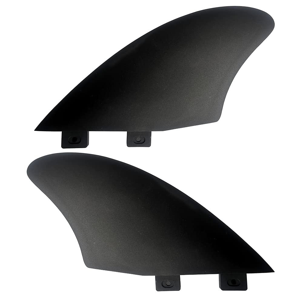 UP100 Surfboard Twin Keel Fins (2 Fins) Black - Nylon and Fiberglass for Twin Tab FCS/FCS II Surf Boards (for FCS)