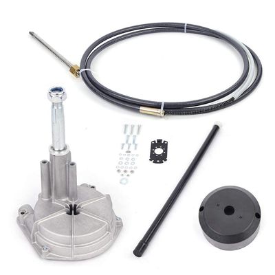 Outboard Steering Cable Kit 12 Foot Boat Steering Control Cables SS13712 Boat Gear Steering System, 12' Connect Rotary Steering System 3/4'' Tapered Shaft for Boats, Yachts and Waterborne Vehicles