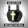 O Shield Golden Cross Chrome Football Back Plate, Lower Back Pads for Football Players, Rear Protector, Golden Cross, Youth Fit view 3