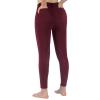 beroy Women Horse Riding Knee-Patches Pants Ladies Equestrian Front-Zip Breeches Legging with Pockets(Burgundy,XL) view 3