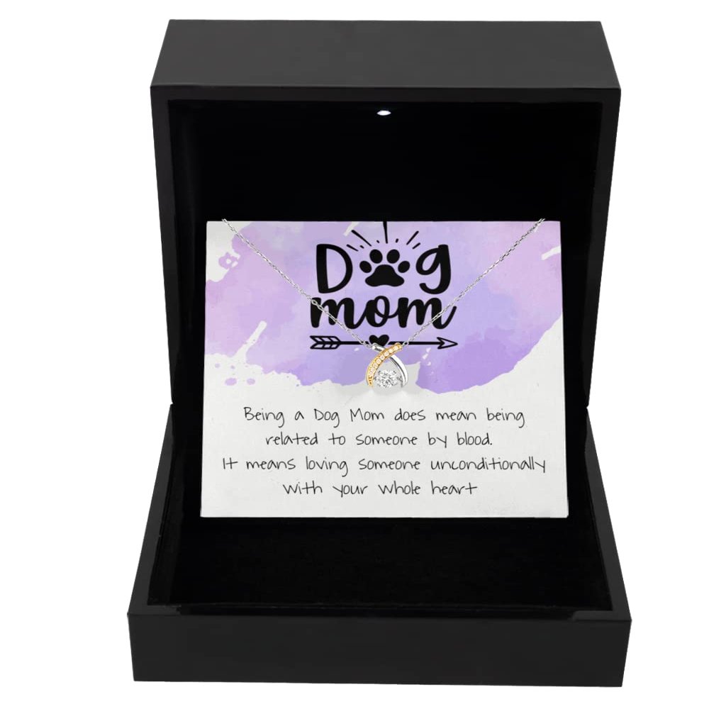 Wishbone Dancing Necklace Luxury Box Wishbone Necklace, Dog Mom Gift, Dog Mom Necklace for Women, Dog Mama Sentimental Gift, Dog Lover Gifts for Her