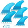 Surfing Fins Surfboard 5 Fins Set Surf Tail Rudder Fiberglass Honeycomb Base Kitesurfboard Wakesurf Sup Accessories (Color : Blue) view 2