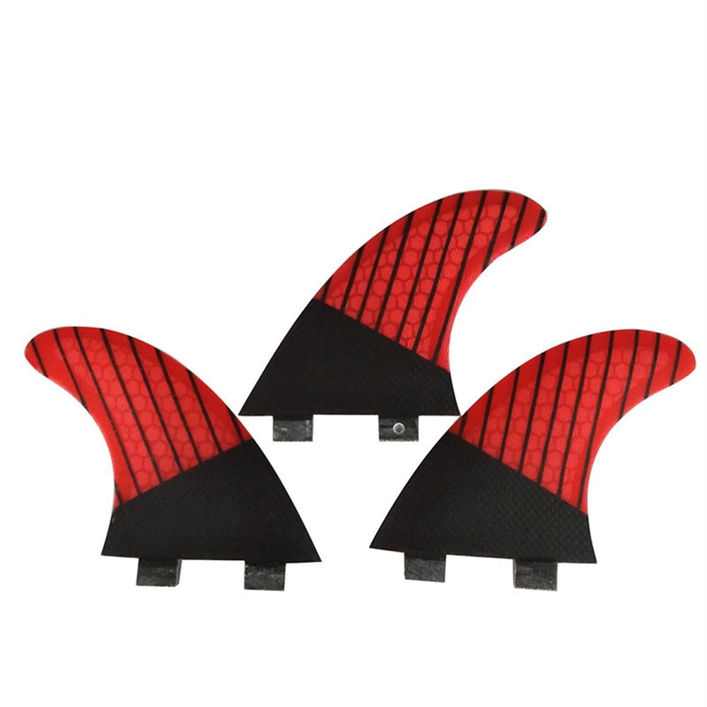 Surfing Fins 3Pcs Surfboard Fins Stand-Up Inflatable Paddle Water Fins Surfboard Accessories Surf Board Tail Rudder (Color : Red, Size : G3)