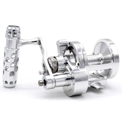 CAMEKOON Conventional Lever Drag 2-Speed Trolling Fishing Reel, 4.5:1/2.1:1 Gear Ratio, Overhead Multiplier Saltwater Reel, 25kg Powerful Carbon Drag