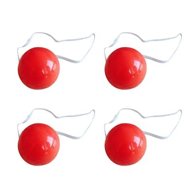 ABOOFAN Light Up Clown Nose 4pcs Reusable Reindeer Nose LED Glowing Rudolph Clown Costume Accessory Circus Carnival Dress-up Party Supply