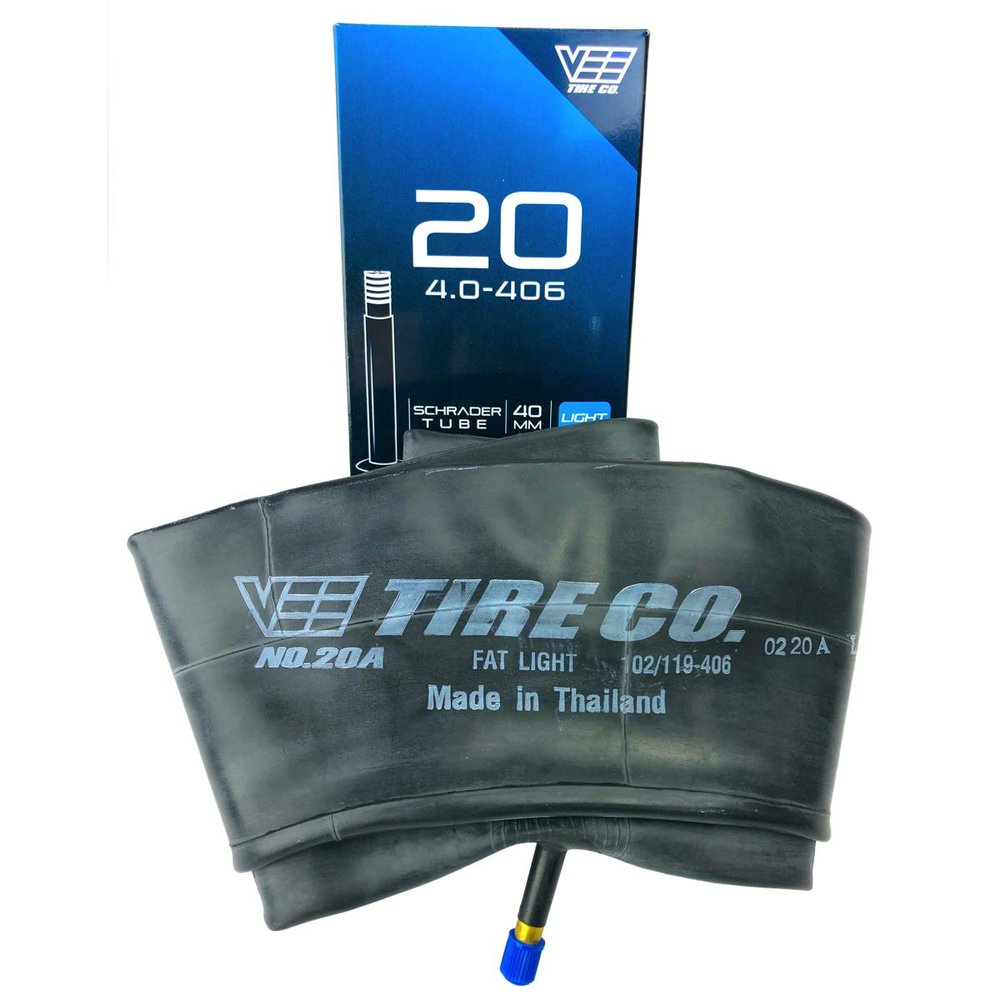 2 Vee Tire 20X4.0 Fat Tire Light Weight Inner Tubes for Fat Bikes with Schrader Valve Stems. 20x4, 20 Inch Bicycle Inner Tubes