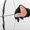 Mighty Musk Archery Glove Genuine Leather 3 Finger Protector for Recurve Bow Durable Shooting Gloves for Adult Archers (Black 4-Way Stretch Fabric, Medium) view 4
