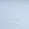 Allereyae Boho Pearl Heart Choker Necklace Vintage Layered Pearl Choker Necklace Silver Love Heart Pendant Necklace Personlized Necklace Chain Jewelry view 3