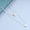 Allereyae Boho Pearl Heart Choker Necklace Vintage Layered Pearl Choker Necklace Silver Love Heart Pendant Necklace Personlized Necklace Chain Jewelry view 4