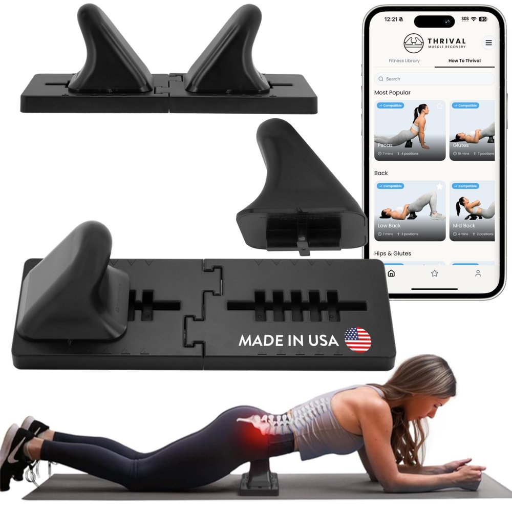 Thrival Wave, Adjustable Psoas Muscle Release Tool, Patented, Carbon Black