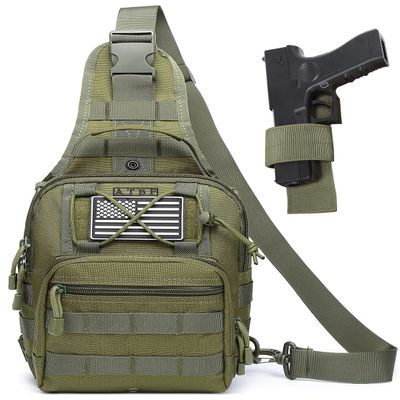 ATBP Small Tactical Sling Backpack Bag Holster One Over Shoulder Bag Pack Men With Universal Holster
