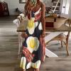 BAIKUTOUAN Fried Eggs and Bacon Women's Summer Strapless Dress Sundresses V-Neck Sleeveless Long view 4