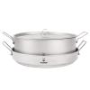 SILVERANT Ultralight Titanium Large 2-Piece Pot & Pan Camping Cookware Set, Lightweight Titanium Camping Pot Mug with Hanger/Retractable Handles and Mesh Drawstring Bag view 3