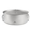 SILVERANT Ultralight Titanium Large 2-Piece Pot & Pan Camping Cookware Set, Lightweight Titanium Camping Pot Mug with Hanger/Retractable Handles and Mesh Drawstring Bag view 4