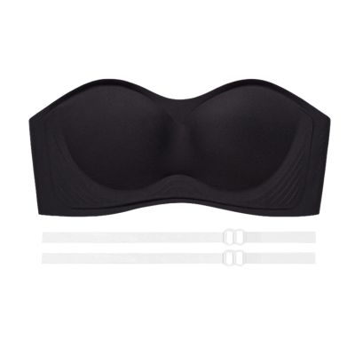 Bandeau Bra Tube Top Strapless Brassiere Seamless Bralette Women Wedding Bras Push Up Invisible Underwear Wireless Lingerie (Bands Size : Medium, Color : Black)