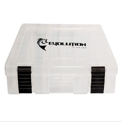 Evolution Outdoor 3600 Clear Fishing Tackle Tray Box with Removable Compartments Lure Tray Utility Box Storage