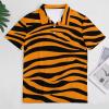 BAIKUTOUAN Tiger Orange Stripes Men's Polo-Shirts Short Sleeve Golf Tees Outdoor Sport Tennis Tops L view 3