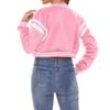 ACEFAST INC Womens Varsity Jacket Long Sleeve Button Down Cropped Bomber Jackets Casual Baseball Coat Y2K Streetwear view 2