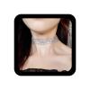 Allereyae Shining Lace Glitter Choker Wide Glitter Transparent Choker Silver Choker Necklace Bohemia Choker Thin Fabric Choker Necklace Jewelry view 1