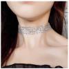 Allereyae Shining Lace Glitter Choker Wide Glitter Transparent Choker Silver Choker Necklace Bohemia Choker Thin Fabric Choker Necklace Jewelry view 2