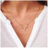 Allereyae Boho Deer Antler Choker Necklace Elk Head Pendant Necklace Bohemia Antler Deer Choker Cute Animal Necklace Chain for Women view 2
