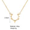 Allereyae Boho Deer Antler Choker Necklace Elk Head Pendant Necklace Bohemia Antler Deer Choker Cute Animal Necklace Chain for Women view 4