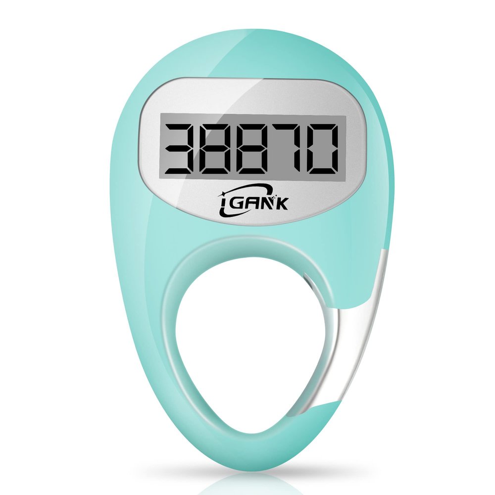 iGANK Simple Walking Pedometer 3D Step Counter for Men Women Kids (Turquoise)