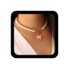Allereyae Vintage Pearl Choker Necklace Gold Circle T Bar Necklace Bohemia Heart Necklace Love Heart Pendant Necklace Chain Jewelry for Women (Heart locket) view 1