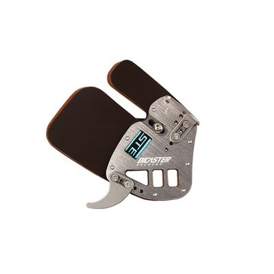 Mruabtiy Bicaster Archery Finger Tab Genuine Leather + Aluminum Plate Adjustable Finger Guard Protective Gear for Recurve Bow (M, Silver)