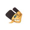 Mruabtiy Bicaster Archery Finger Tab Genuine Leather + Aluminum Plate Adjustable Finger Guard Protective Gear for Recurve Bow (L, Gold)