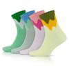GoWith 3-4 Pairs Cotton Colorful Retro Thin Striped Socks for Men & Women, Casual Soft Lightweight Quarter Socks S/M, Wavy, Model 2501 view 1