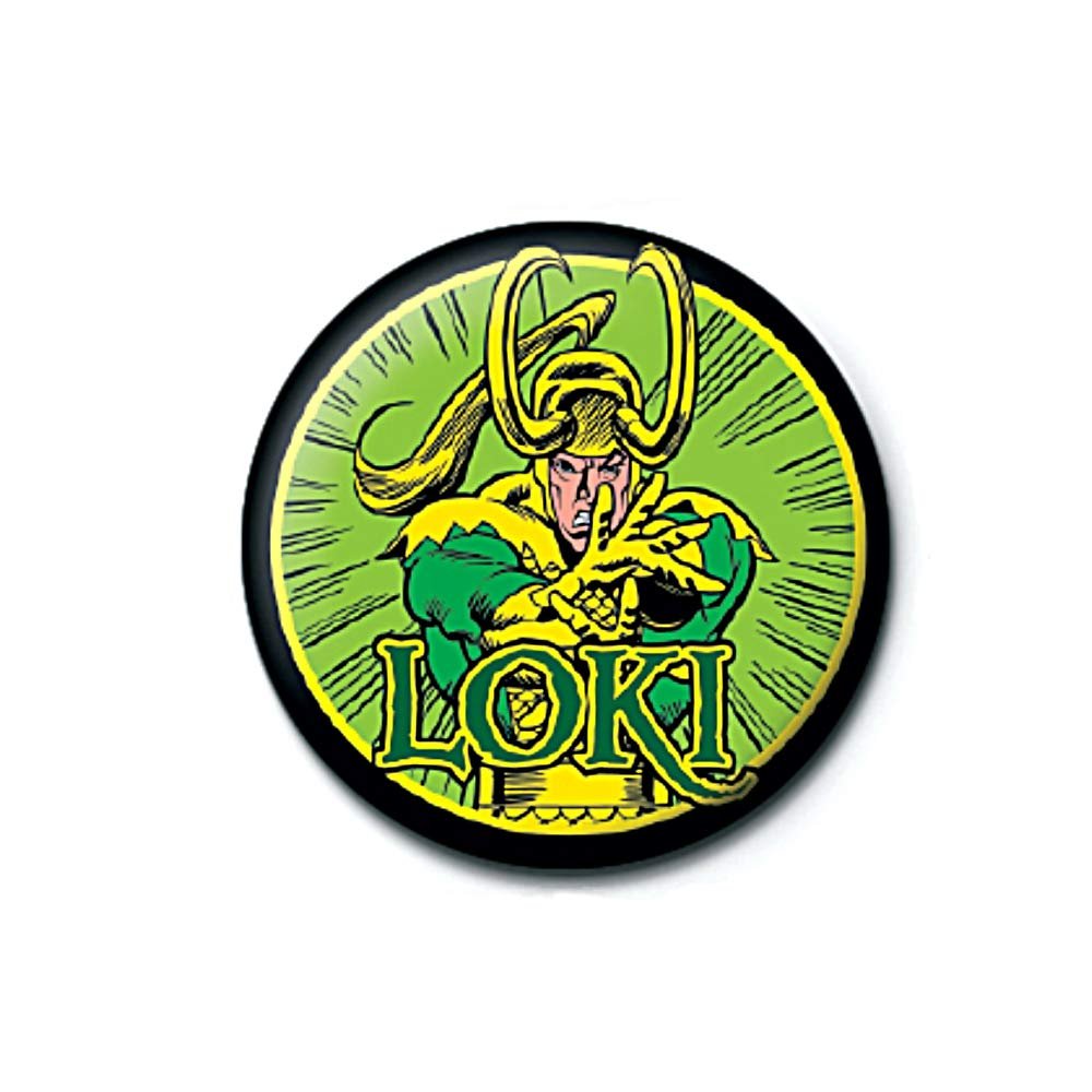 Marvel Comic Loki Button (One Size) (Green)