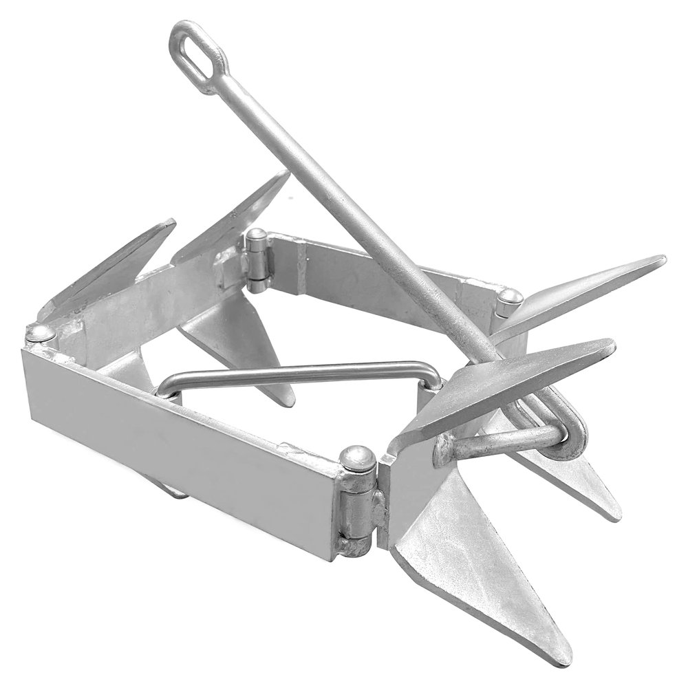 JT-HLM Boat Anchor 13LB Galvanized Steel Replacement for Cube Anchor Folds for Storage