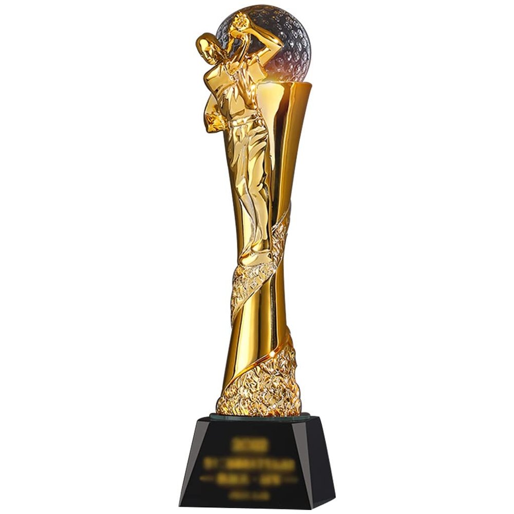Award Trophies Award Trophies Personalized Creative Sports Series Resin Trophy, Football Competition Winning Statue, Gilt Plating Awards Cup with Crystal Ball, Free Engraving