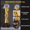 Award Trophies Award Trophies Personalized Creative Sports Series Resin Trophy, Football Competition Winning Statue, Gilt Plating Awards Cup with Crystal Ball, Free Engraving view 3