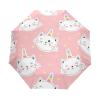 Sletend Compact Travel Umbrella Cat Unicorn Windproof Folding Automatic Umbrella,One Touch Auto Open and Close Button Portable Light Umbrella for Women Men Kid view 1
