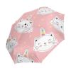 Sletend Compact Travel Umbrella Cat Unicorn Windproof Folding Automatic Umbrella,One Touch Auto Open and Close Button Portable Light Umbrella for Women Men Kid view 2