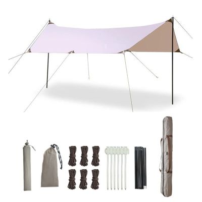XIANGBINXUAN Tent Tarp for Tent Camping Lightweight Waterproof Camping Shelter, UV Protection Portable Lightweight Waterproof Windproof Snowproof for Hiking and Outdoor Adventure (4.4x3m Hex)