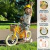 Petimini 12 Inch Kids Bike for Age 2 3 4 Years Old Little Girls Toddlers Retro Vintage Style Bicycles with Basket Training Wheels and Bell, Yellow view 3