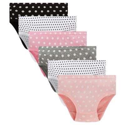 Winging Day Big Girls' Cotton Soft Panties Pink Polka dot Underwear Size 16 (6-Pack)