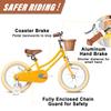 Petimini 16 Inch Little Kids Bike for Age 4 5 6 7 Years Old Girls Retro Vintage Style Bicycles with Basket Training Wheels and Bell, Yellow view 2