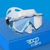 Adult Pano 3 Window Scuba Diving Mask, Tempered Glass Snorkel Mask Anti-Fog Swim Mask No Leakage Swim Goggles with Nose Cover Snorkeling Gear for Snorkeling, Freediving, Swimming (Sky Blue) view 1