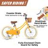 Petimini 18 Inch Little Kids Bike for Age 5 6 7 8 Years Old Girls Retro Vintage Style Bicycles with Basket Training Wheels and Bell, Yellow view 2