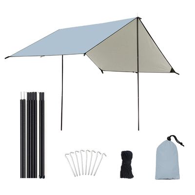 XIANGBINXUAN Camping Tent Tarp Rain Tarp Hammock Shelter, Premium UV Protection Sun Shelter Windproof Waterproof Lightweight Compact Durable Ripstop Gazebo Picnic Mat (Gray Large)