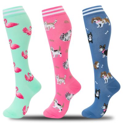 fenglaoda Compression Socks for Women Men 3 Pairs Graduated Compression Support Circulation Socks for Nurses