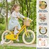 Petimini 14 Inch Little Kids Bike for Age 3 4 5 Years Old Girls Retro Vintage Style Bicycles with Basket Training Wheels and Bell, Yellow view 3