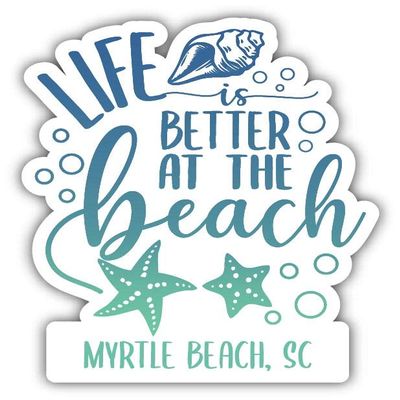 Myrtle Beach South Carolina 2-Inch Vinyl Decal Sticker Beach Life Design