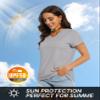 TACVASEN Women's V-Neck Performance Athletic Tee Moisture Wicking Dry Fit Lightweight Running Active Tops Light Gray M view 4