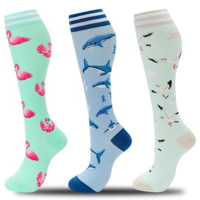 fenglaoda Compression Socks for Women Men 3 Pairs Graduated Compression Support Circulation Socks for Nurses
